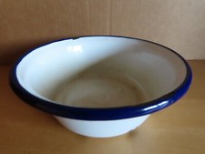 Schüssel Metall weiß blau