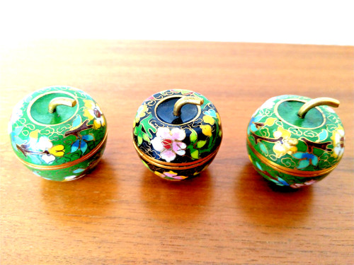 3er set farbig emaillierte - ,