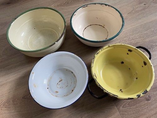 Vintage emaille schüssel - emaille,