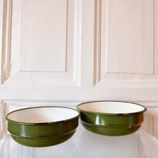 2 antike holländische Emaille