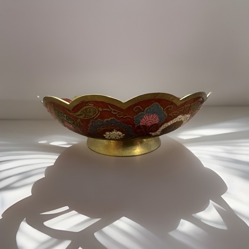 Messing schale emaille indien - messing,