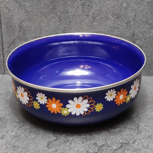 Emaille schale blau blumen - blau,